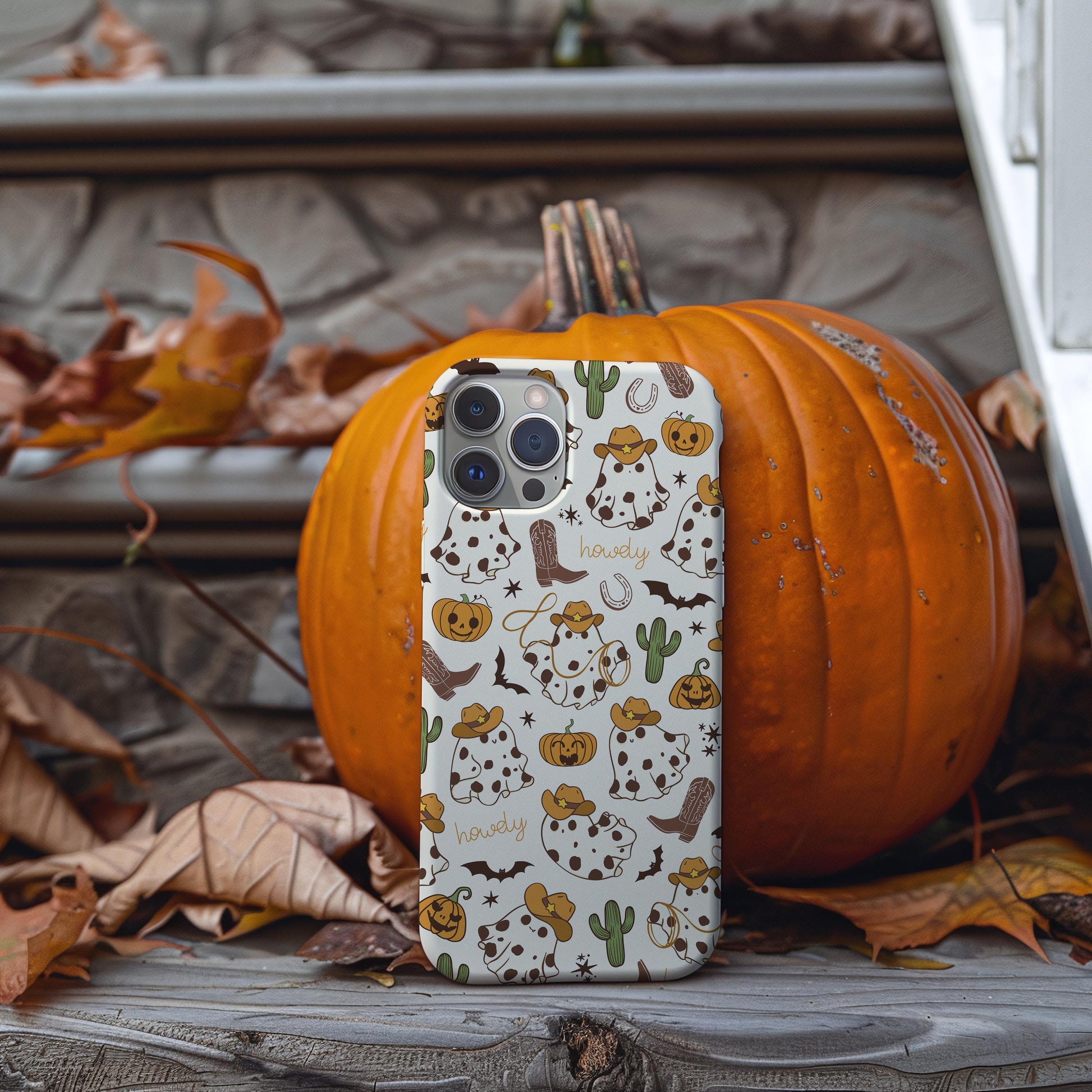 Western Ghost Phone Case, Cute Halloween, Cowboy Phone Coverfit for iPhone 15 14 13 12 11 Pro Max Xr 8Plus, Samsung S24 S23 S22 FE A15 A14 A55A25 Pixel 8 7